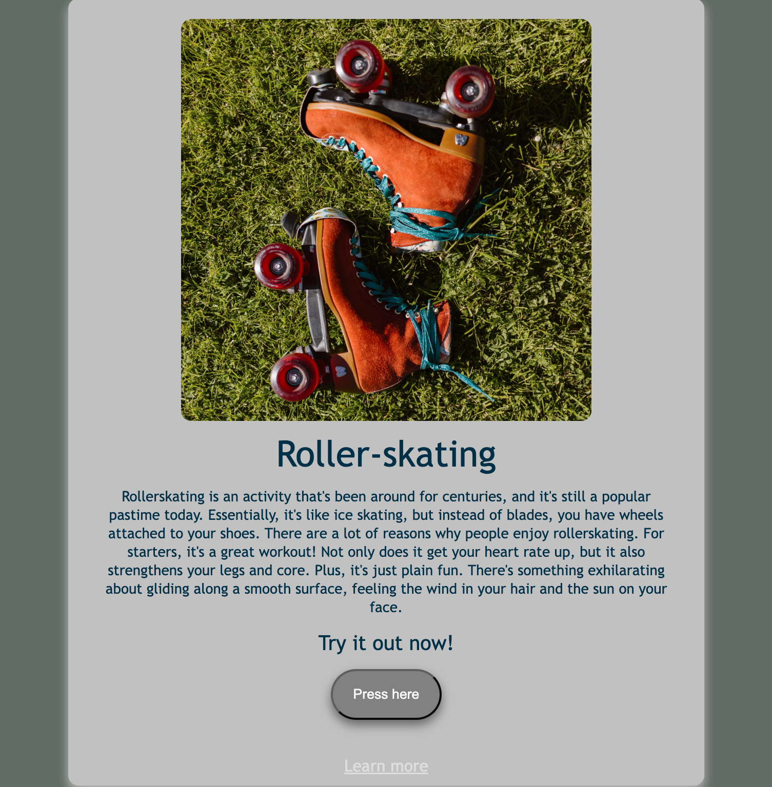 A picture of my rollerskating project